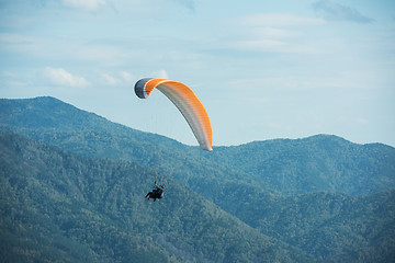 Image showing Paragliding in mountains