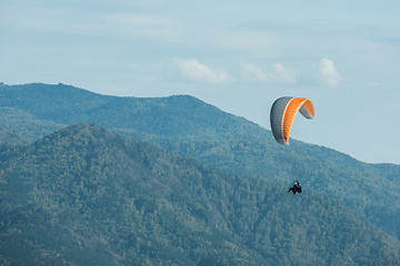 Image showing Paragliding in mountains