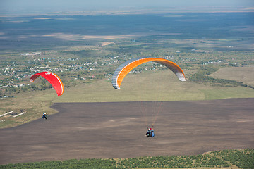 Image showing Paragliding in mountains