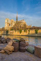 Image showing Docks of Notre Dame Cathedral in Paris 