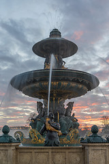 Image showing Fountain at Place de la Concorde in Paris 