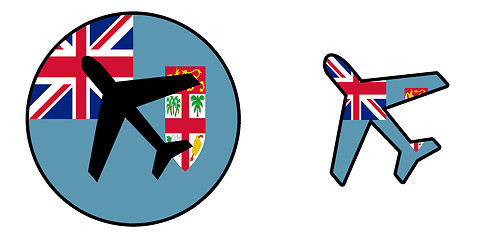 Image showing Nation flag - Airplane isolated - Fiji