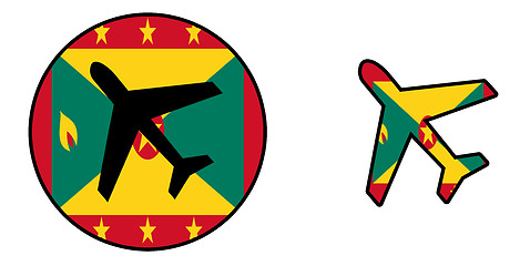 Image showing Nation flag - Airplane isolated - Grenada