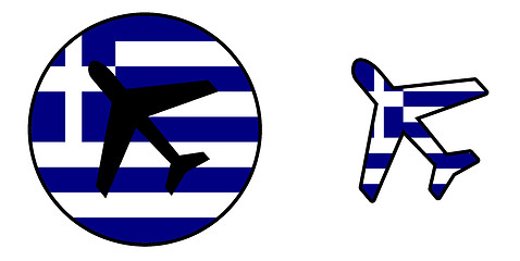 Image showing Nation flag - Airplane isolated - Greece