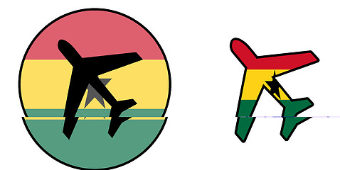 Image showing Nation flag - Airplane isolated - Ghana