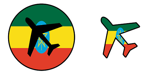 Image showing Nation flag - Airplane isolated - Ethiopia