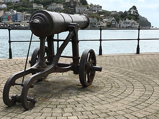 Image showing Old Cannon at Dartmouth Harbour UK 