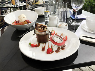 Image showing Salted Chocolate Caramel and Strawberry  Dessert