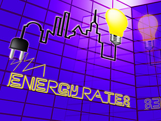 Image showing Energy Rates Shows Electric Power 3d Illustration