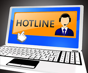 Image showing Hotline Laptop Showing Online Help 3d Illustration