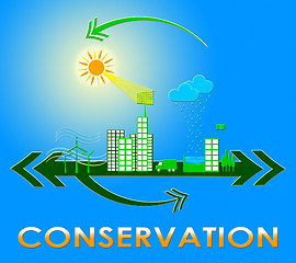 Image showing Conserve Town Shows Natural Preservation 3d Illustration
