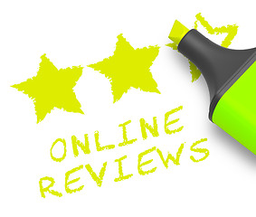 Image showing Online Reviews Means Site Performance 3d Illustration