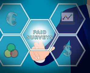 Image showing Paid Icons Surveys Means Market Research 3d Illustration