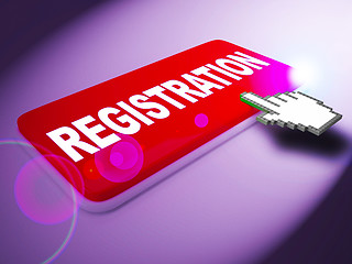 Image showing Registration Key Shows Membership Admission 3d Rendering