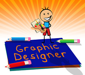 Image showing Graphic Designer Displays Designing Job 3d Illustration