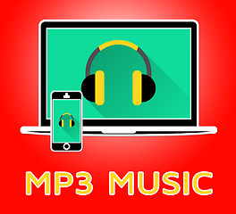 Image showing Mp3 Music Showing Melody Listening 3d Illustration