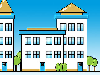 Image showing Apartment Building Representing Condominium Property 3d Illustra