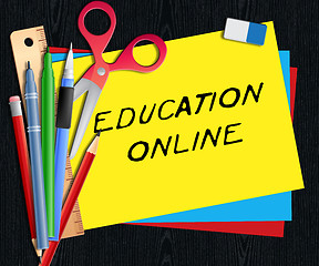 Image showing Education Online Means Internet Learning 3d Illustration