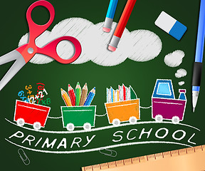 Image showing Primary School Showing Lessons And Educate 3d Illustration