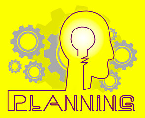 Image showing Planning Cogs Represents Goals Objectives And Aspirations