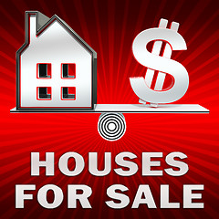 Image showing Houses For Sale Displays Sell House 3d Illustration