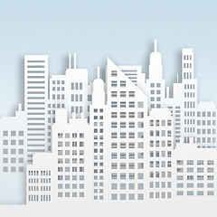 Image showing Skyscraper Buildings Displays Corporate Cityscape 3d Illustratio