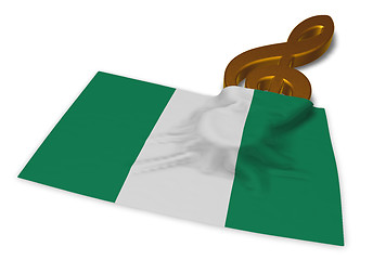 Image showing clef symbol symbol and flag of nigeria - 3d rendering