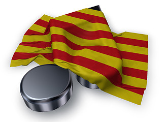 Image showing music note symbol symbol and flag of catalonia - 3d rendering