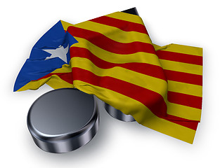 Image showing music note symbol symbol and flag of catalonia - 3d rendering