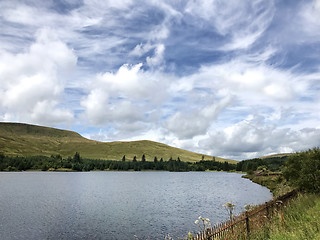 Image showing Cantref Reservoir in Taff Fawr Valley Wales UK