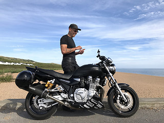 Image showing Motorbike Rider and Motorcycle