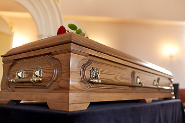 Image showing coffin at funeral in church