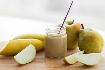 Image showing jar with fruit puree or baby food