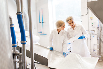 Image showing women technologists working at ice cream factory