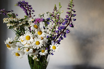 Image showing bouquet of wildflowers in a vase