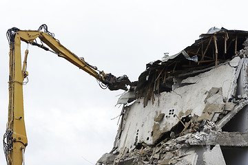 Image showing concrete house for demolition without windows 