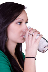 Image showing Beautiful Girl Drinking Water