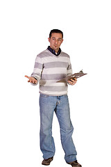 Image showing Casual Businessman With a Clipboard