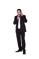 Image showing Mediterranean Man Talking on the Phone