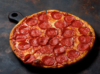 Image showing Freshly Baked Pepperoni Pizza