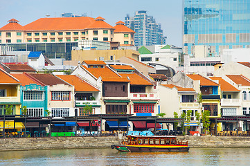 Image showing Boat Quay overview, Singapore