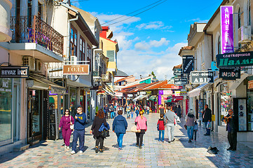 Image showing Ohrid shopping street, Macedonia