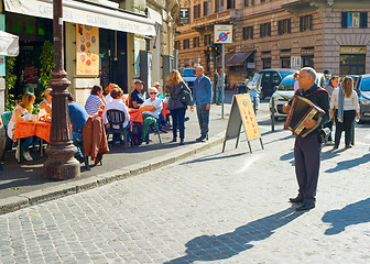 Image showing Rome street musician, Italy