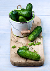 Image showing Fresh Raw Cucumbers