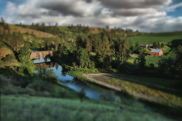 Image showing Train Bridge in Rural in Palouse Washington 