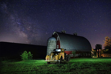 Image showing Star Trail Night Time Lapsed Exposure in Palouse Washington