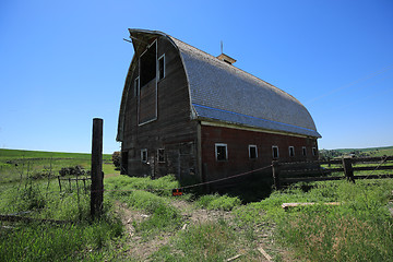 Image showing Red Barn Out in Rural in Palouse Washington 