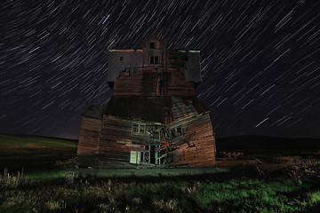 Image showing Star Trail Night Time Lapsed Exposure in Palouse Washington