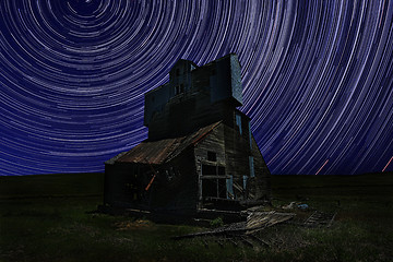 Image showing Star Trail Night Time Lapsed Exposure in Palouse Washington