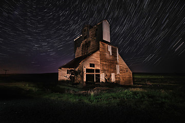 Image showing Star Trail Night Time Lapsed Exposure in Palouse Washington